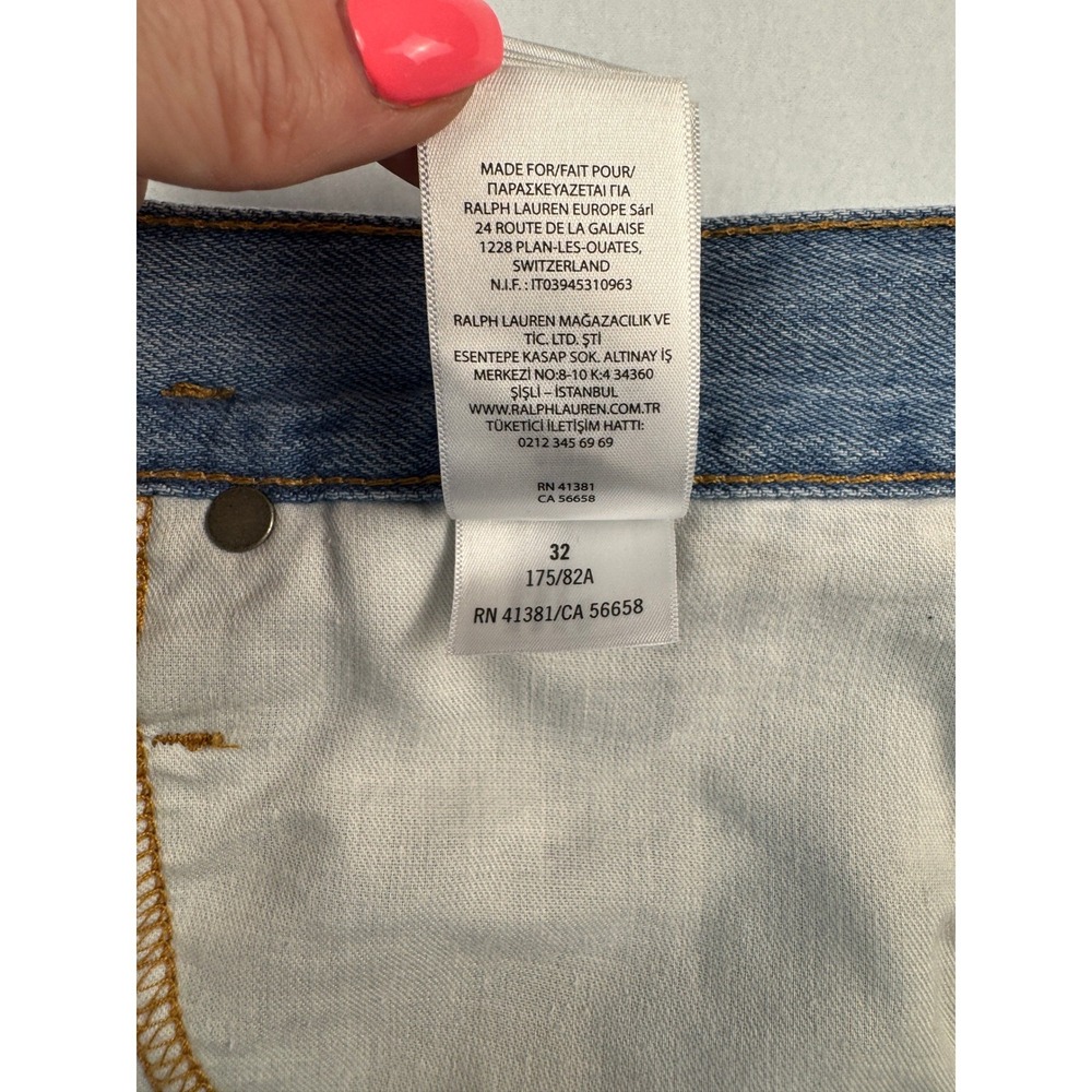 Polo Ralph Lauren Denim Mini Skirt Light Wash Belted Raw Hem Distressed Womens - Picture 13 of 15